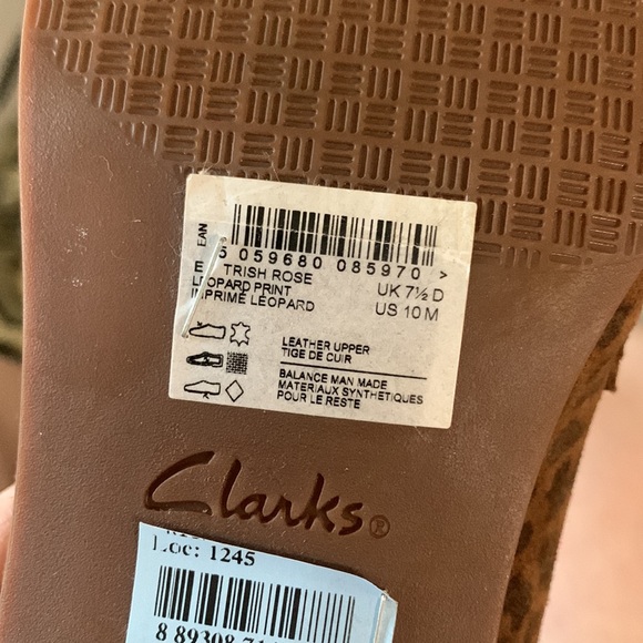 Clarks Trish Rose Suede Leather Animal Leopard Print Slip On Loafer 10M - Picture 12 of 12